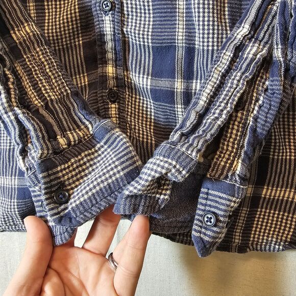 Wallin & Bros Blue White Plaid Double Layer Button-up Mens long sleeves Size XXL - Picture 2 of 11